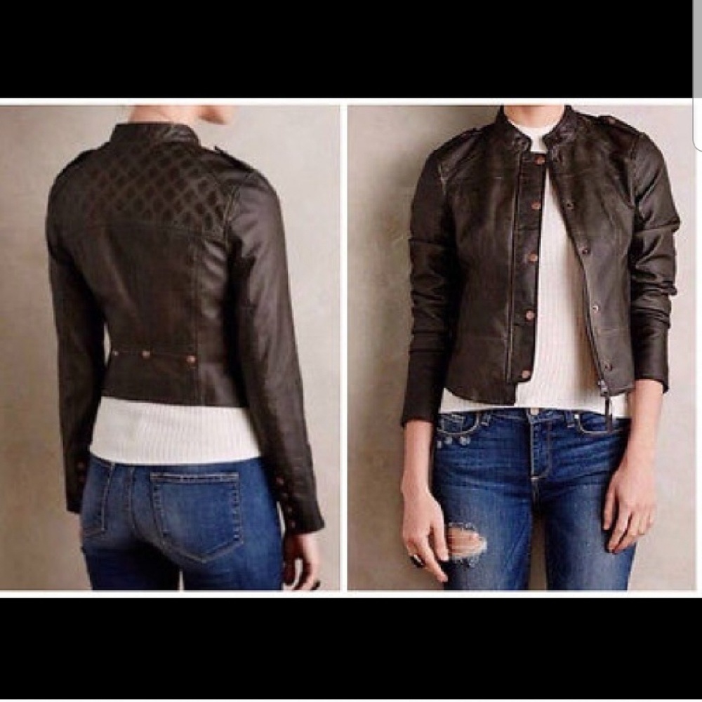 Anthropologie Hei Hei Vegan Leather Bomber